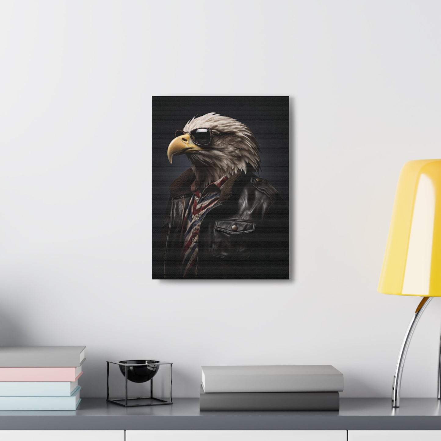 Bald Eagle Leather | Canvas Gallery Wrap | Wall Art
