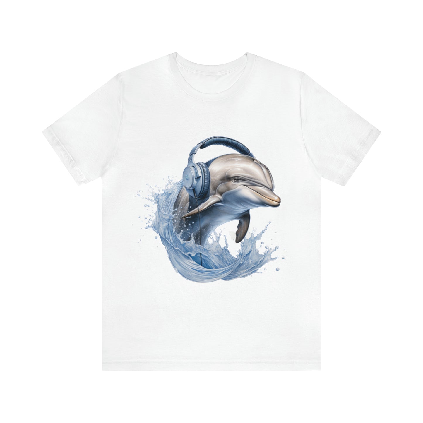 Dolphin Headphones | Unisex Jersey Short Sleeve Tee