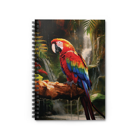 Scarlet Macaw | Spiral Notebook - Ruled Line | Chrome